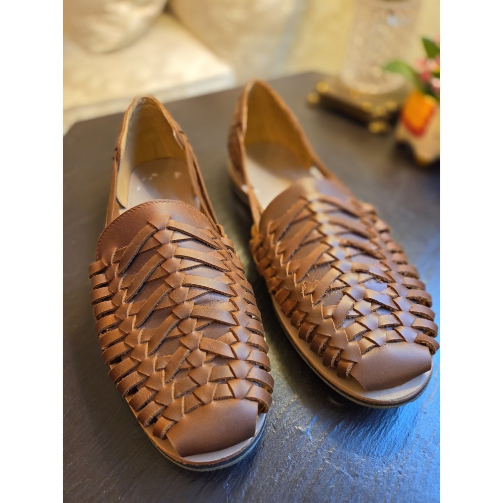 Nisolo Men's Huarache Woven Leather Slip-on Sandals Brown Sz 10 EUC! $150 289-5
